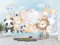 Oedim Fotomural Infantil Vinilo para Pared Animales Felices | Mural | Fotomural Infantil Vinilo Decorativo | 200 x 150 cm | Decoración comedores, Salones, Habitaciones