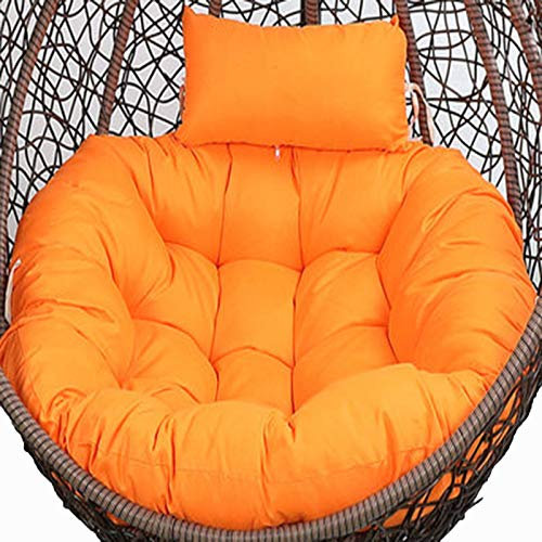 Egg Chair Cushion Only, Washable Hanging Egg Chair Cushion Replacement, Large Thick Hanging Swing Chair Cushion, Indoor Outdoor Garden Chair Mat Pads for Chairs Orange