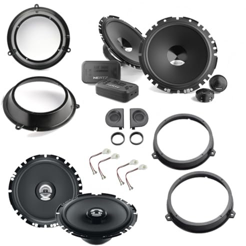 Kit 6 Casse Compatibile con Fiat Panda dal 2003 al 2012 169 seconda serie Con Adattatori E Supporti tweeter e Altoparlanti Hertz ANTERIORE e POSTERIORE dsk 170.3 DCX 170