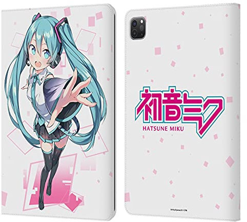Head Case Designs Licenciado Oficialmente Hatsune Miku Lindo Gráficos Carcasa de Cuero Tipo Libro Compatible con Apple iPad Pro 11 2020/2021 / 2022