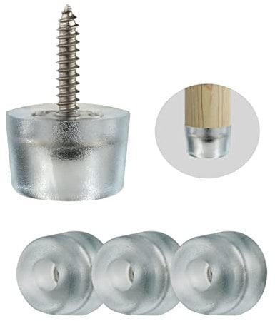 Juego de 32 Almohadillas de Muebles de Goma para sillas de Audio, Tabla de Cortar, Patas de Goma atornillables (con Tornillos, embalados) topes de Goma (32), Blanco, 2 x 2 x 1,5, Y-20