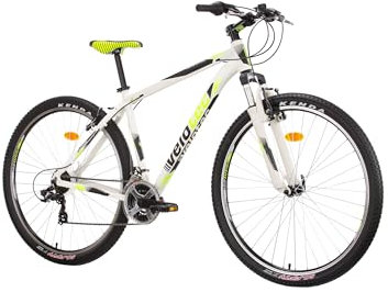 Multibrand Distribution Probike PRO 29 Zoll Fahrrad Mountainbike 21 Gang, Herren, Damen geeignet ab 175-190 cm (Weiß Grün Matt)