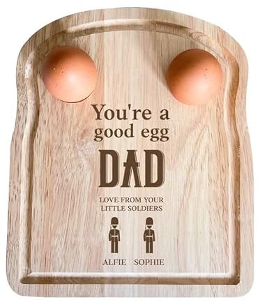 Personalised Dippy Egg Board Funny Egg & Soldiers Board Ideal Gift Christmas and Birthday for Kids Mum Daddy Granny Breakfast Engraving Engraved Board