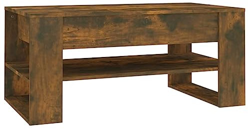 vidaXL Couchtisch Beistelltisch Kaffeetisch Sofatisch Teetisch Tisch Wohnzimmertisch Ablagetisch Räuchereiche 102x55x45cm Holzwerkstoff