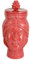 Baroni Home Barattolo Testa di Moro, Testa di Moro stile Siciliano con tappo ermetico, Soprammobile di design, Stile Italiano,12x12x25 cm, Regina Rossa