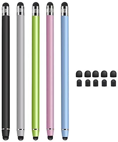 Kafeiya 5 Piezas Lápiz para Pantalla Táctil,Lápiz Táctil para Pantalla Tácti,Lápiz Capacitivo Universal,para Tabletas,i-Pad,i-Phone,Galaxy,Android y Todos Los Smartphones(5 Colores)