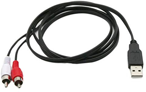 USB A macho enchufe a 2 RCA hembra AV cable adaptador TV cable 1,5 m