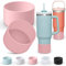 AIERSA Silikon-Stiefelhüllen für Stanley Quencher, 1,2 l, 850 ml, Becher mit Griff und für IceFlow 567 ml, 850 ml, schützende Wasserflaschen-Bodenabdeckung für Stanley-Becherzubehör, Rosa, 2 Stück