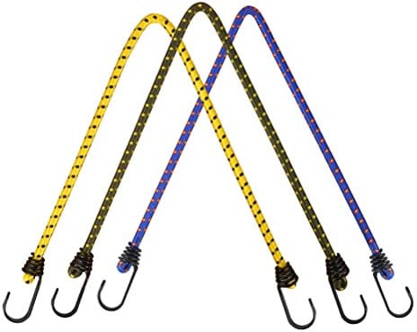 3PCS Hochleistungs-Bungee-Schnüre, 60cm langes Bungie-Schnur-Bündel, 8mm Stretch-Schnur für Camping im Freien, festes Fahrrad-Rücksitz-Gepäck