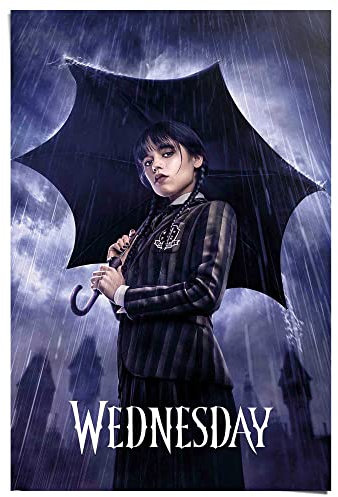 REINDERS Poster, Wednesday, Teenager Zimmer, Poster, Wanddeko, Room Decor, 150 gr. glänzend Bilderdruckpapier, Lila, 91,5x61cm