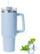 Travel Tumbler with Straw Lid and Handle,Travel Mug 40oz/30oz Stainless Steel Coffee Travel Insulated Cup Mug Leak Proof Vacuum Insulated Water Bottle for Cold & Hot Drinks (Light Blue 40oz)