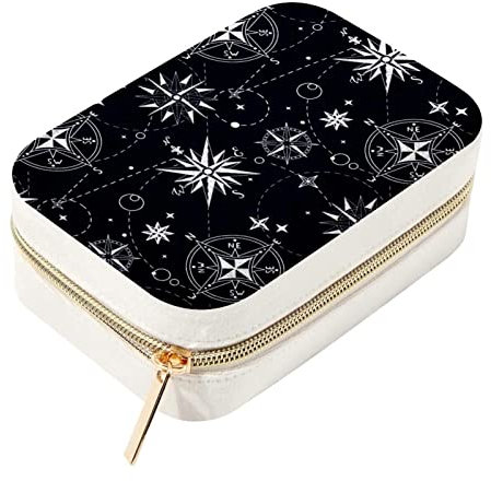 Personalisierte Reise-Mini-Schmuckschatulle, Aufbewahrungsbox für Frauen, Kompass, Windrose