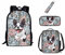 Belidome 4-teiliges Schulrucksack-Set für Kinder, Lunch-Tasche, Federmäppchen, Schlüsselanhänger, Goofy Boston Terrier, Einheitsgröße, Kinderrucksack