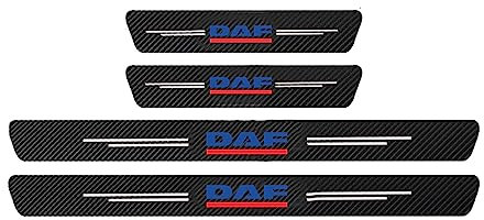 PartyUnix 4 Stück Kohlefaser Car Türschweller Schutzfolie Aufkleber,Für DAF XF 95 105 CF LF Van Auto Karosserie Einstiegsleisten Kratzfest,B/Black