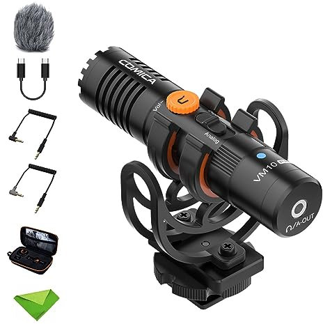 COMICA Vm10 Pro Shotgun Microphone,Usb C Mic For Camera, Smartphone, Tablet, Pc.Ideal For Vlogging, Live Streaming,Recoding.Dual-Mode Vifeo Usb Shotgun Microphone With Gain Control
