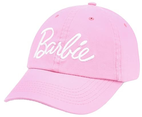 Barbie Casquette de baseball pour femme – Casquette de baseball en coton doux avec bord incurvé – Casquette de baseball réglable Snapback rose vif, rose clair, Taille unique