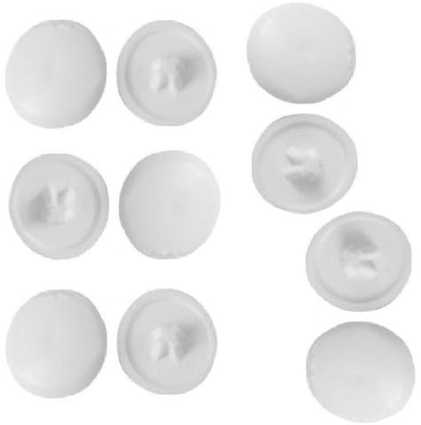 SISI UK White Screw Cover Caps Plastic Pozi Screw Cap Covers Push Fit Plastic Screw Cap Hinged Fold Over Caps Rubber Dust Washer Flip Tops Covering Screw Heads Pack of 50.