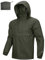 Outdoor Ventures Herren Regenjacke Wasserdichter Pullover mit Kapuze Packbare Reflektierende Jacke Leichte Fahrrad Windjacke Atmungsaktive Softshelljacke für Wandern Laufen Outdoor Armeegrün L