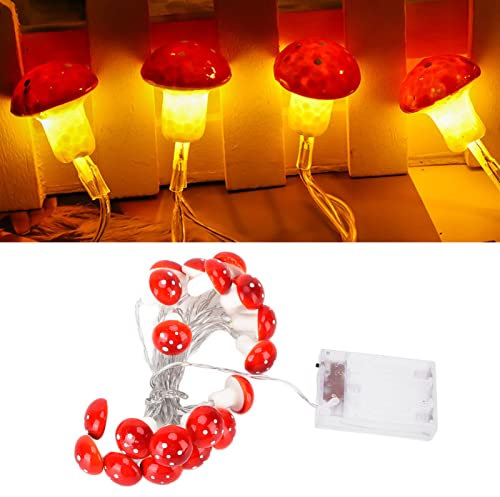 bluebone LED-Lichterkette,2,1 M,20 Rote Pilze,Dedor LED-Lichterkette Für Weihnachten,Innen- Und Außendekoration