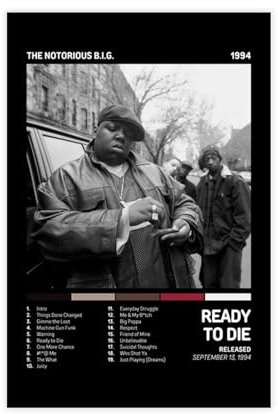 DESHVA The Notorious B.I.G. Leinwand-Poster, Schlafzimmer, Dekoration, Sport, Landschaft, Büro, Raumdekoration, Geschenk, ungerahmt, 20 x 30 cm