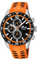 LOTUS Montre pour Homme 18953/1 Special Prices Boîtier en Acier Inoxydable Gris Bracelet en Caoutchouc Orange
