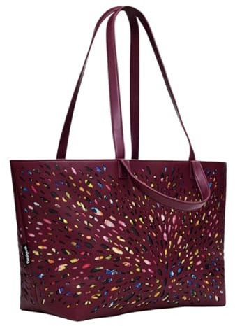 Desigual Shopper Schultertasche Blackwell Cahuil Shopping Bag Tutti Fruti weinrot
