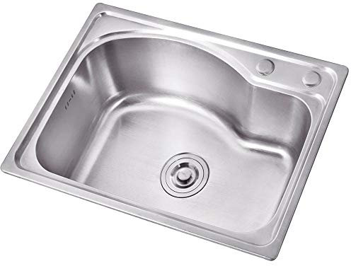 LANNADD Fregadero de acero inoxidable, 65 x 44 cm, fregadero de cocina, fregadero de cocina, fregadero de acero inoxidable, fregadero de cocina de acero inoxidable, adecuado para cocinas y lavanderías