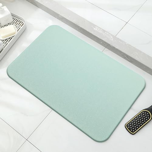 Absorbierende Steinbadematte, Steinbadematte, saugfähige Badematte, rutschfeste natürliche Kieselgur-Badematte, Haushalt, Badezimmer,Grün,40x30cm