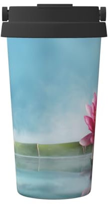 Gbcdedsl Lotus Flower Bamboo 500ml Portable Travel Cup, Coffee Insulated Cup, Outdoor Sports Water Cup with Pattern Insulated Cup, Portable Water Cup,Driving Coffee Cups