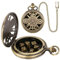 Mini DND Würfel Set mit Hohlem Steampunk Taschenuhr Gehäuse aus Bronze, 7-teiliges D&D Würfelset aus Polyedrischem Metall, DND Geschenke mit Geschenkbox, Rollenspiel-Brettspielzubehör Würfel
