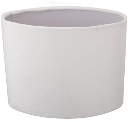 Zylinder Moderner Lampenschirm, Premium Lampenschirm aus Stoff, Ovaler Fester Tischlampenschirm E27 E14, Universell Einsetzbar, Moderne Lampenabdeckung Für Tisch-Stehlampe (Weiß)