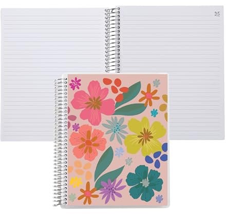 Erin Condren Notizbuch, 17,8 x 22,9 cm, liniert, Platin, Spiralbindung, 160 linierte Seiten für Notizen, Journaling, Schreiben, 36,3 kg Textgewicht Papier, Aufkleber enthalten