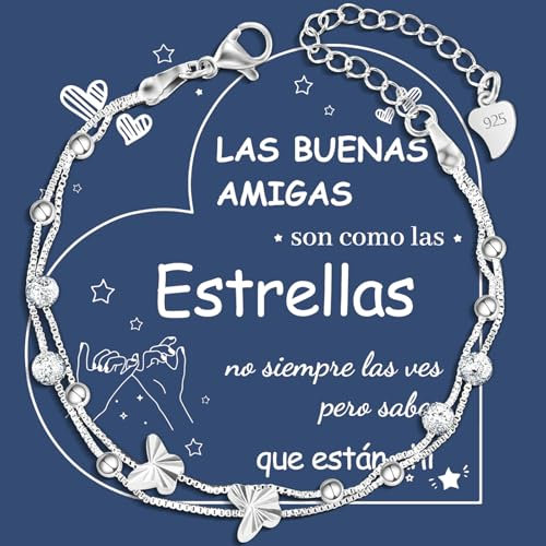 YELUWA Regalos Originales para Mujer, Mariposa Pulsera De Plata 925 para Mujer, Regalos Amigas Originales, Regalo Amiga Cumpleaños, Pulsera Amistad, Regalo Para Amigas, Navidad, Amigo Invisible