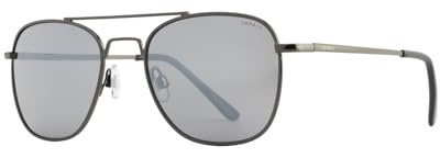 Esprit - Pilotenbrille für Herren, grauer Rahmen mit schwarzen Spitzen, schwarze verspiegelte Gläser, 100% UV-Schutz, Grau, 53
