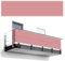 MuchoWow© Balkongeländer Sichtschutz Einseitig 130x500 cm Groß PVC Garten Windschutz Seitlich ohne Bohren Wetterfest Zaunsichtschutz Terrasse Balkon Abdeckung Muster - Streifen - Rot - Weiß