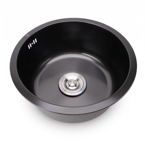 Undermount Bar Sink, 40cm Small Wet Bar Sink, Black Undermount Kitchen Sink, Stainless Steel Single Bowl, for Kitchen Bar
