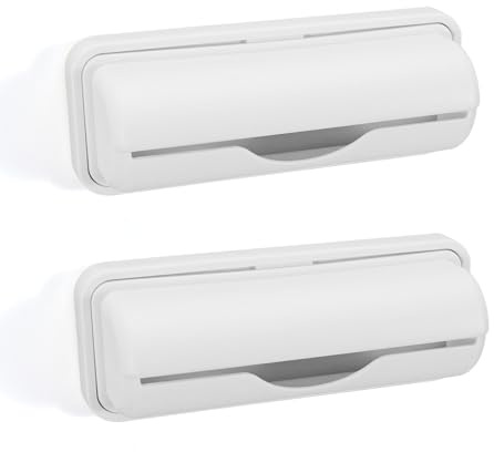 Donmnemb 2 PCS Wall Mount Trash Bag Dispenser Roll Holder, Kitchen Garbage Bag Storage Box Roll Holder, Plastic Bag Holder Organizer Under Sink (Grey)