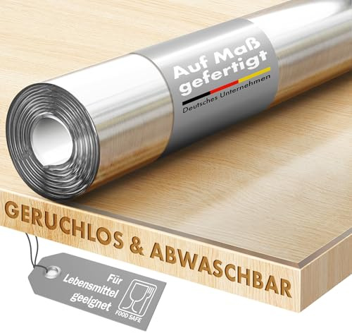 KARAT Protector de mesa transparente con borde recto, mantel a medida, tamaño a elegir, lámina protectora transparente, protector de mesa (cristal, ancho 80 x largo: 180 cm)