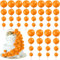 BOUBONI 48 Pcs Balls Cake Topper Decorations Balloon Cupcake Toppers Foam Cake Topper Balls Cake Balls Decorations for Birthday Party Wedding (Orange)