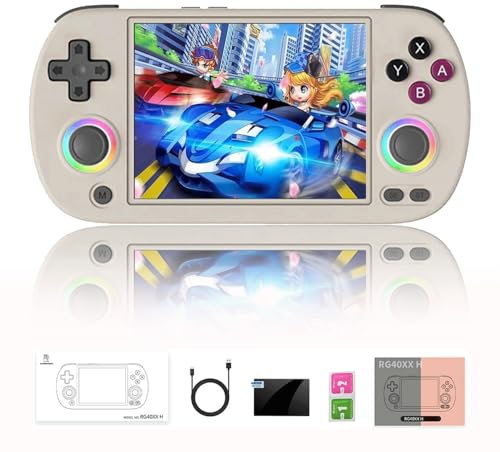 NULA RG40XX H Retro Handheld Spielkonsole, 64G mit RGB-Beleuchtung, 4,0-Zoll-IPS-Bildschirm Linux System Arcade ARM Cortex-A53, Unterstützung Bluetooth 5G WiFi Battle - Keine Spiele