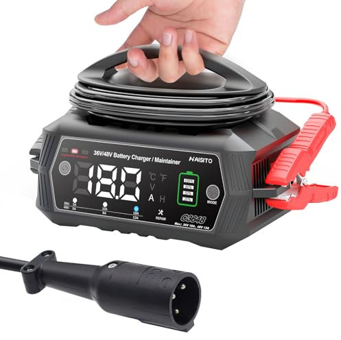 48V 13A and 36V 18A Trickle Battery Charger for 48 Volt Club Golf Car, Lithium, LiFePO4, Lead-Acid AGM/Gel/SLA Batteries, 3 Pin Round Plug