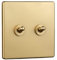 Interruptor de luz de Palanca, Interruptor de Palanca Tipo 86 Antiguo, Interruptor de Pared de Cobre Macizo de 10 A, Hecho a Mano, con luz de Palanca de Control Dual Abierta(2 Gang)