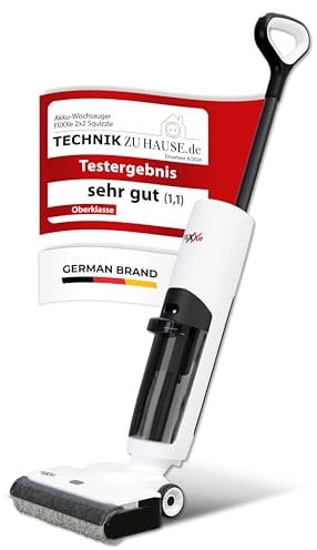 Flixxe 2x2 Nass Trockensauger - Staubsauger mit Wischfunktion [DEUTSCHE Marke] - Saugwischer Wischsauger kabellos mit Akku - Hochwertiger Nass- & Trockensauger - mit X-Sense Technologie & Doppeltank