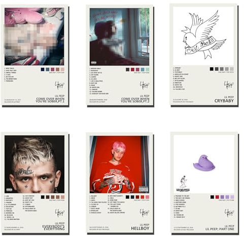 generisch Lil Poster Peep Music Album Cover Signed Limited Canvas Poster (Set of 6) Unframe:08in x 12in(20x30cm)