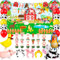 Decoraciones de Animales de Granja,49pcs Decoración de Fiesta de Cumpleaños de Granja Inc Granja Fiesta de Cumpleaños Decoracion Globos Banner&Globos Animales etc Suministros de Fiesta Granero Granja