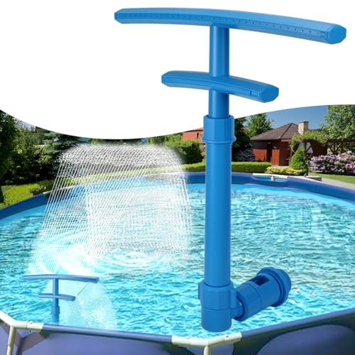 Dual Spray Pool Fountain with Adjustable Waterfall Aerator & Sprinkler, Universal Fit for Above Ground Pools, Swimming Pool Chiller Cools 10°F, Swimming Pool Accessories Pool Decor