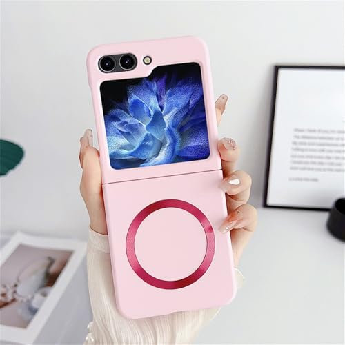 Custodia rigida sottile per Samsung Galaxy Z Flip 4 3 5 65G flip3 flip4 Flip5 Flip 5 6 Cover magnetica, rosa, per Samsung Z Flip 4