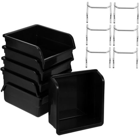 iplusmile 6sets Contenitori Per Pegboard Con Ganci Organizer Plastica Spessa Per Garage Laboratorio e Craft Room Facile Installazione e Massima Durabilità
