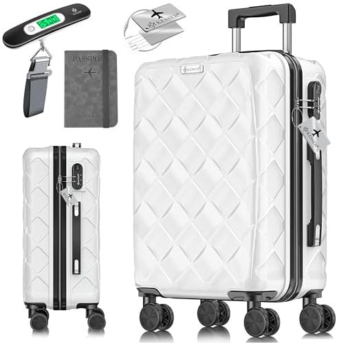 KESSER® Reisekoffer 84L Koffer ABS Hartschalenkoffer mit Zahlenschloss, Kofferwaage & Reisebrieftasche 360° Rollen | Rollkoffer für Business & Reise Trolley mit Teleskopstange & Tragegriff Snow White