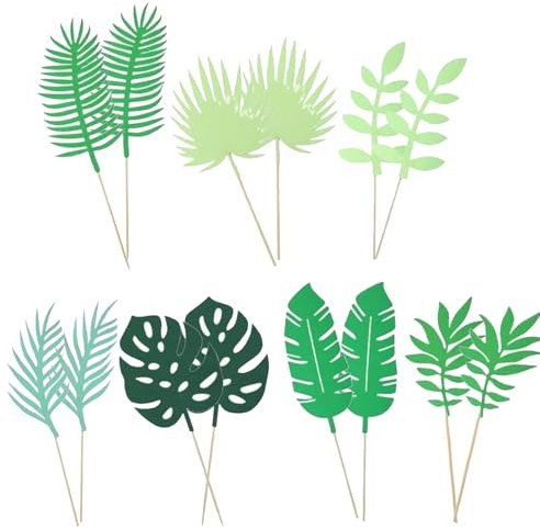 14 PCS Jungle Animal Cake Toppers Set – Safari Theme, Fun Decorations for Kids Birthday Parties, Cupcakes, Cakes, and More